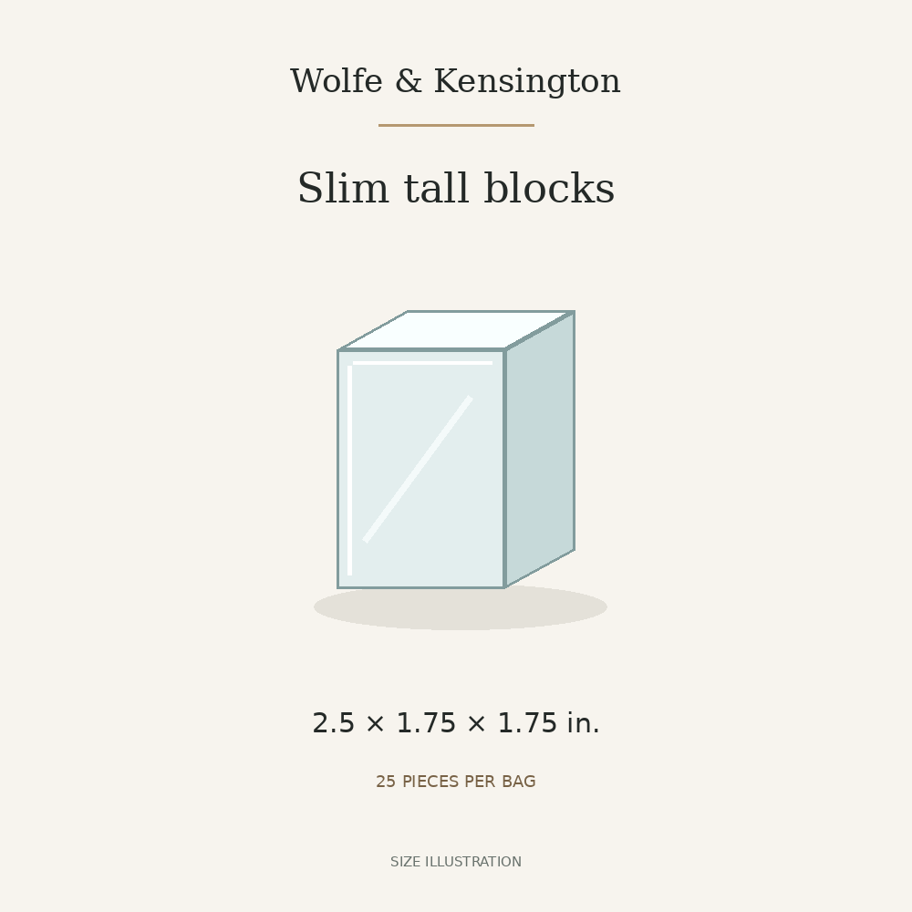 Premium 2.5" Slim Tall Ice Blocks (25 Pack)